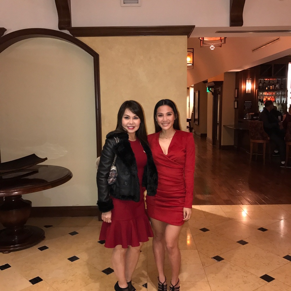 Maje red suede dress