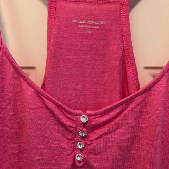 Bebe Hot Pink Tunic with Swarovski buttons, XS - Picture 3 of 3