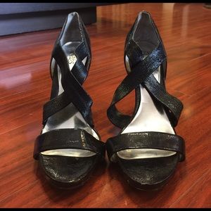 Black strapped heels