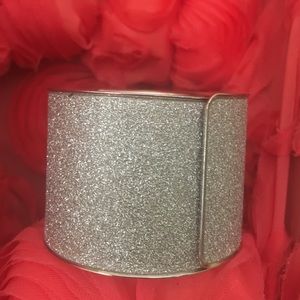 Silver glitter cuff bracelet