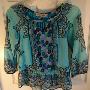 SOLD. Figueroa & Flower Cute Multicolored Blouse