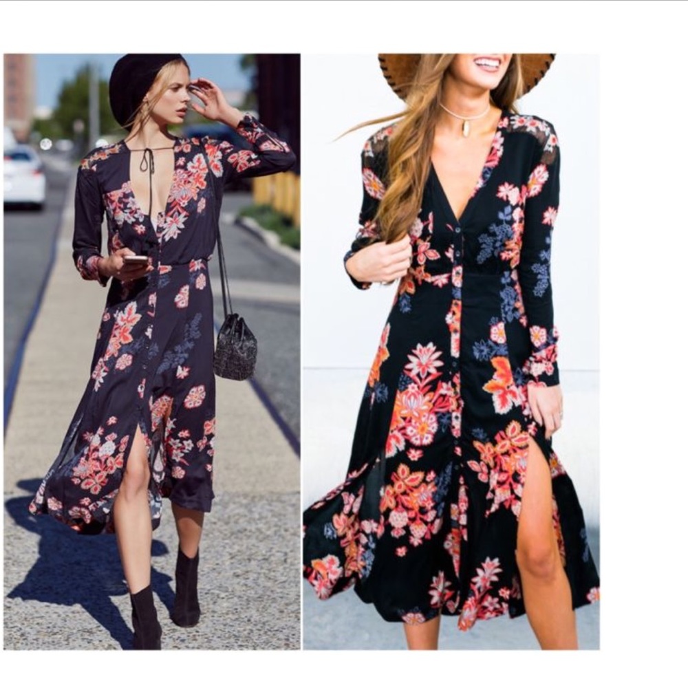 Free People Miranda Floral Dress Sz 4