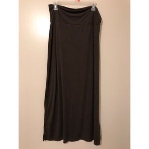 Army green suede skirt