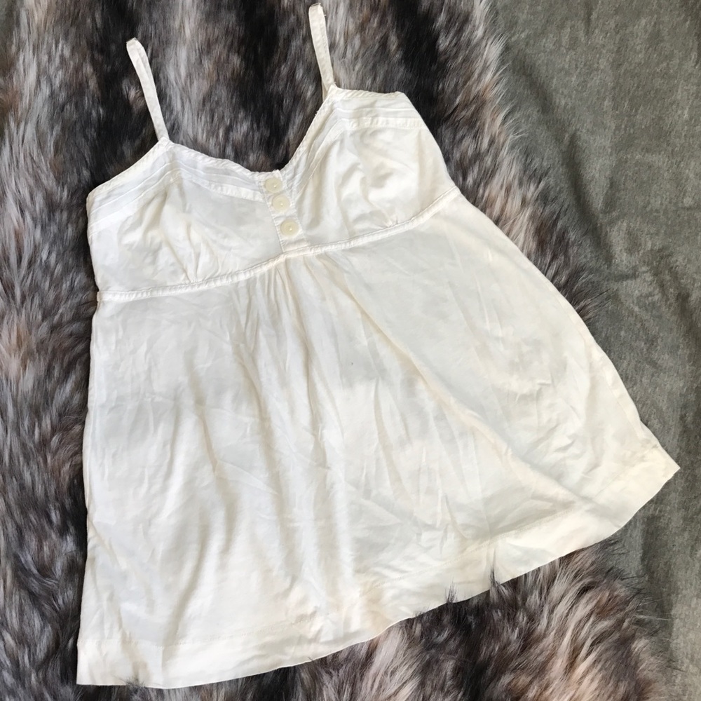 White Fossil button tank top