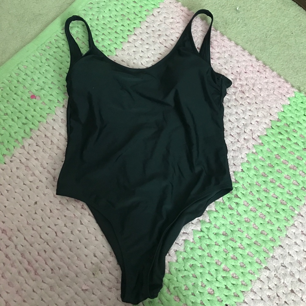 Black one piece bathing suit