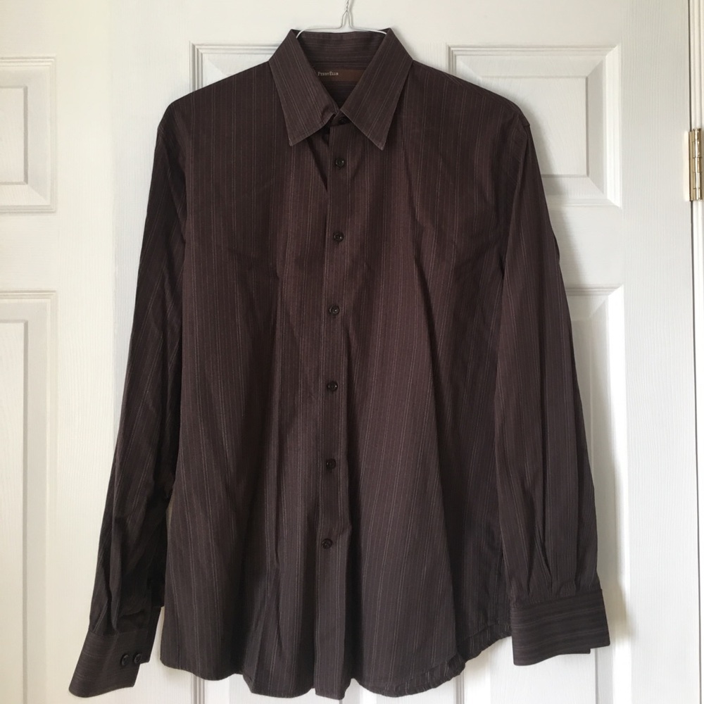 Brown Perry Ellis long sleeve button down