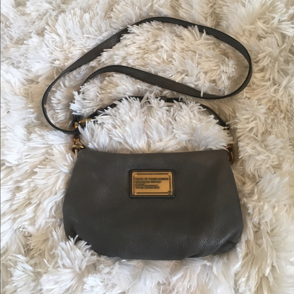 Marc Jacobs Percy Crossbody - Gray Leather