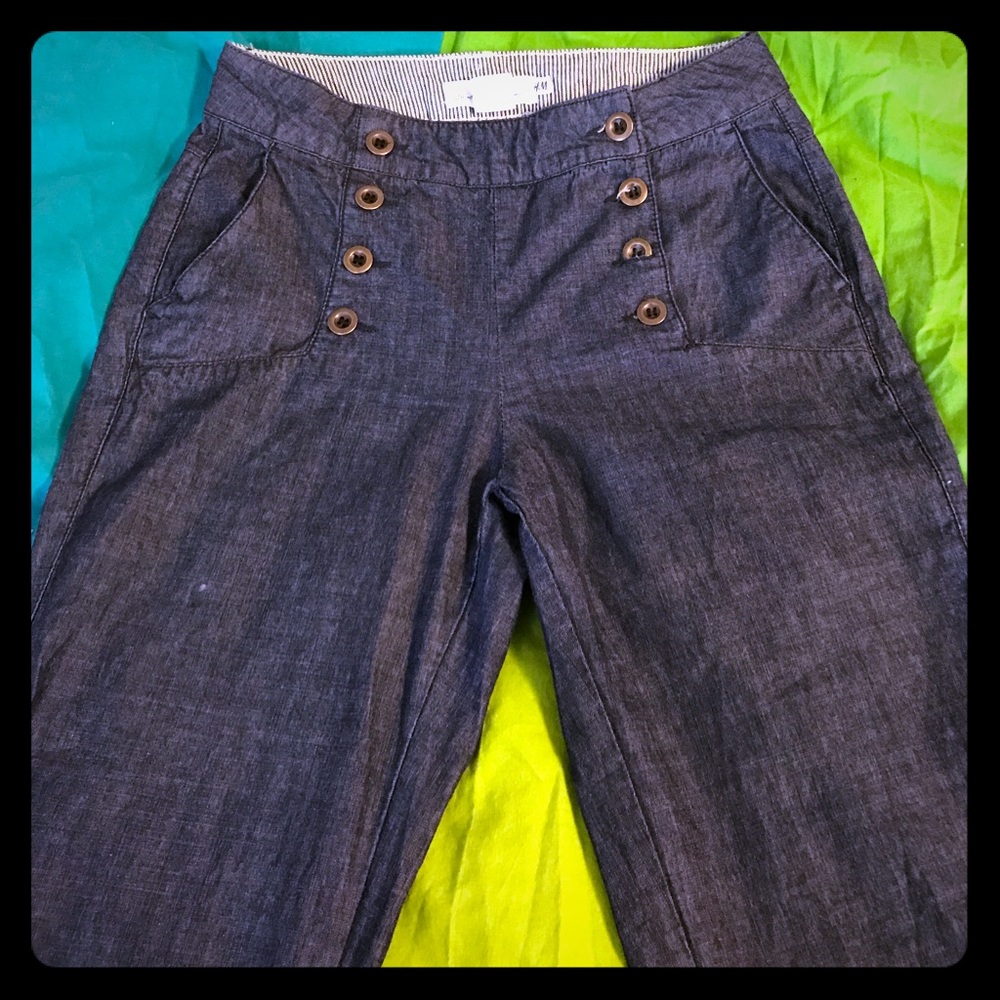 H&M high waisted sailor trouser denim