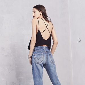 Reformation Leilani cross back cropped tank top