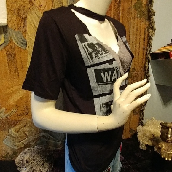 🌟NWT🌟🆕 LOVE J Wide Neck Screen Tee Print Top - Picture 3 of 8