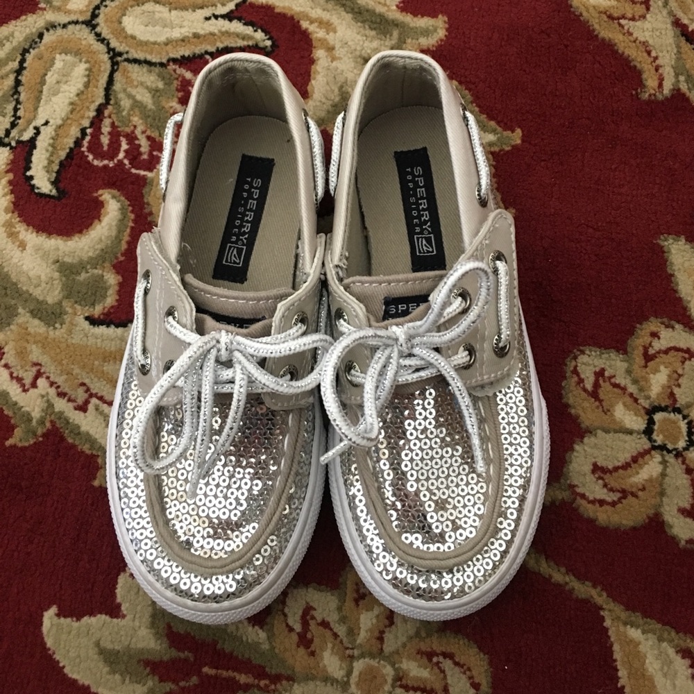 Sperry Top-Sider Silver Sequined Girls Shoes