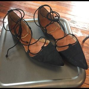 Zara lace up flats