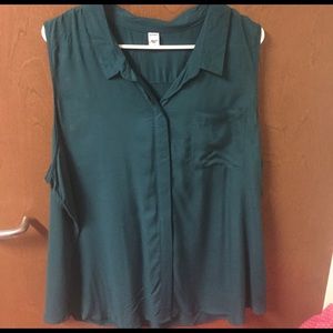 Teal button up tank from Old Navy