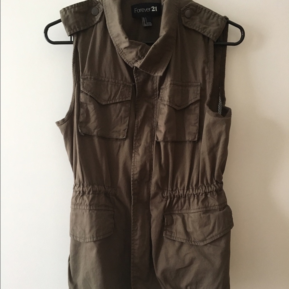 Forever 21 utility drawstring vest