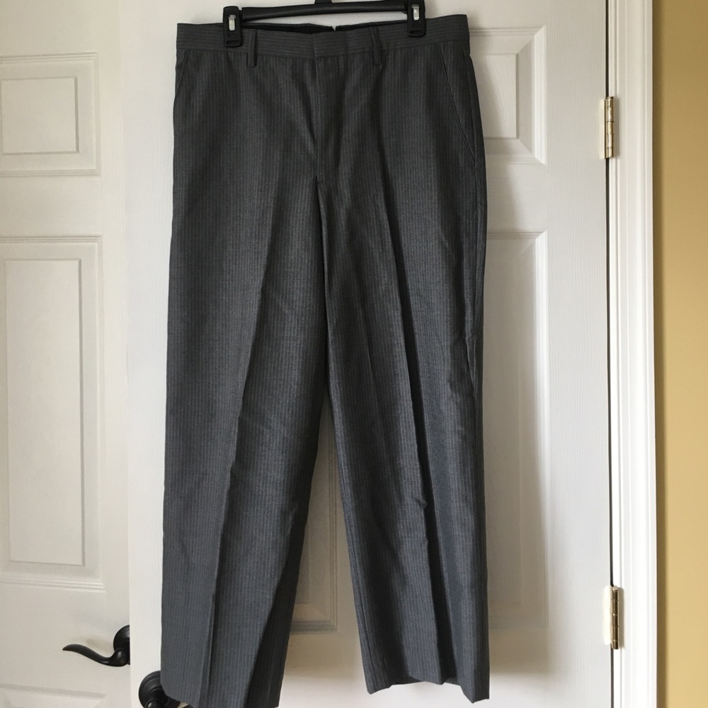 Men's grey with white stripe dress pants