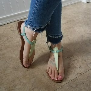 Mint & Aqua Ankle Strap Sandals