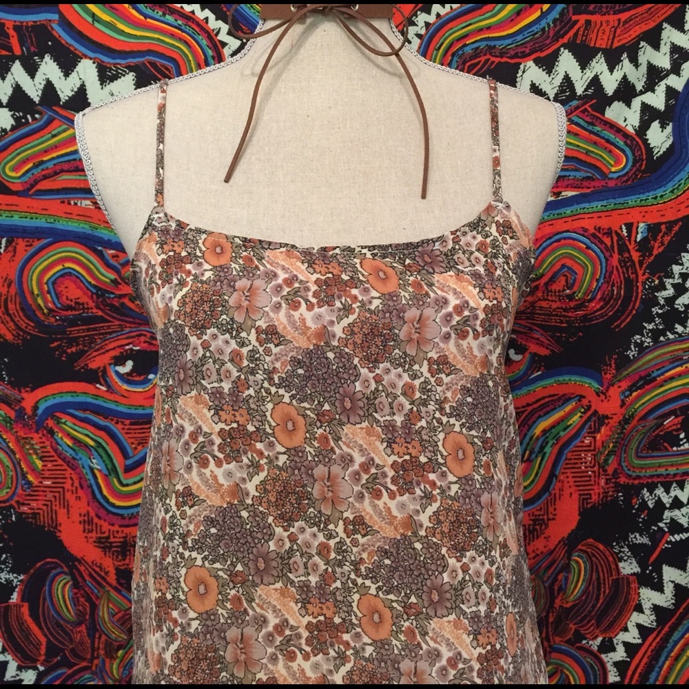 SOLD Vintage Grunge Boho Floral Babydoll Tunic - Picture 2 of 5