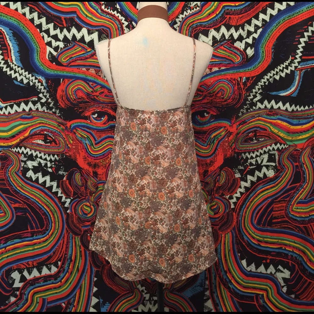 SOLD Vintage Grunge Boho Floral Babydoll Tunic - Picture 4 of 5