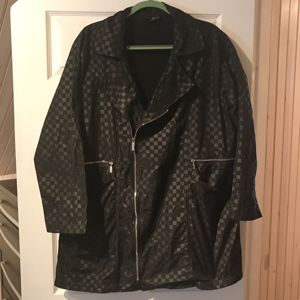 Black Zippered Rain Jacket by Sun Kim Comfy USA