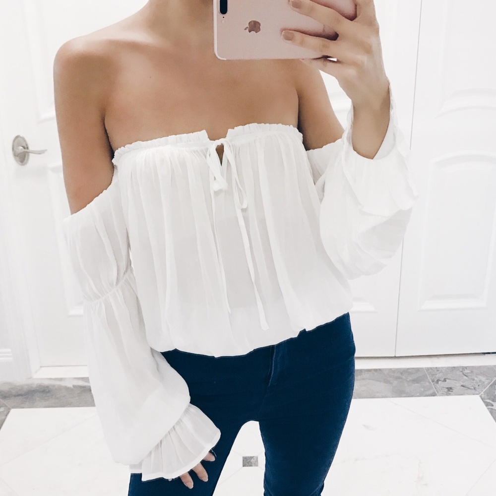 SOLD OUT ✖️ Amelia Off The Shoulder Ruffled Top - Picture 2 of 8