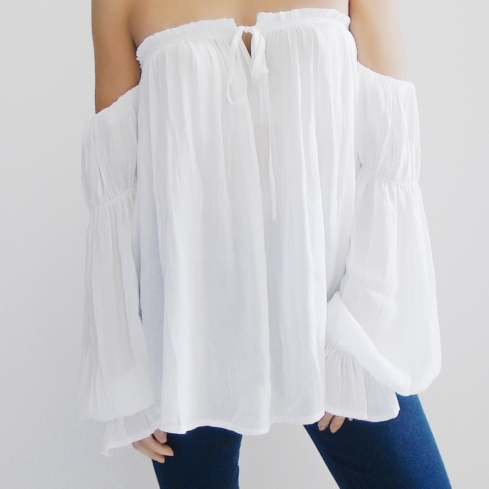 SOLD OUT ✖️ Amelia Off The Shoulder Ruffled Top - Picture 5 of 8