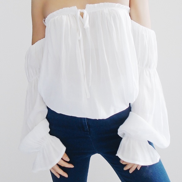 SOLD OUT ✖️ Amelia Off The Shoulder Ruffled Top - Picture 4 of 8