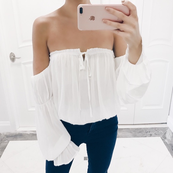 SOLD OUT ✖️ Amelia Off The Shoulder Ruffled Top - Picture 7 of 8