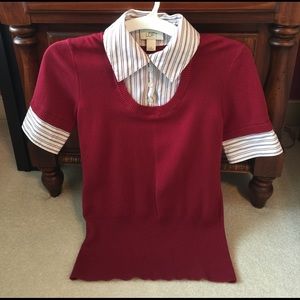 Ann Taylor sweater with faux button down