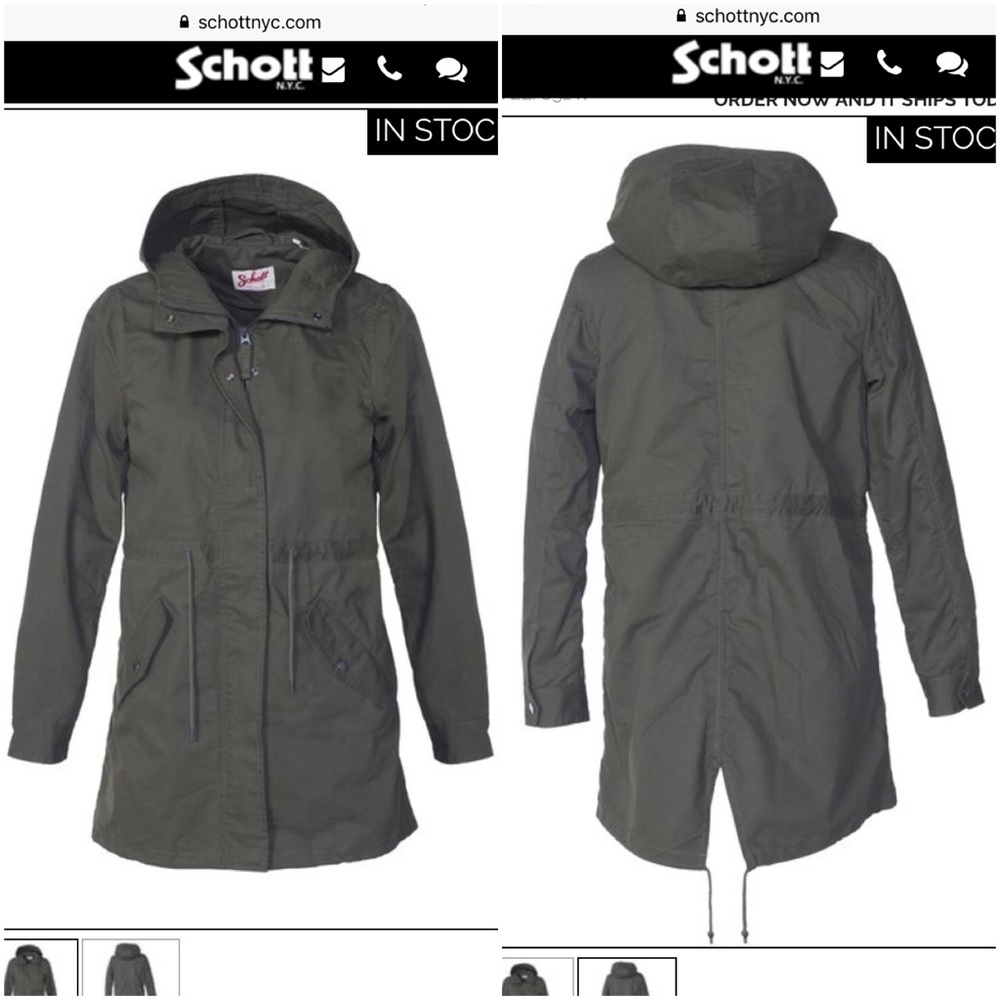 Schott's military green parka