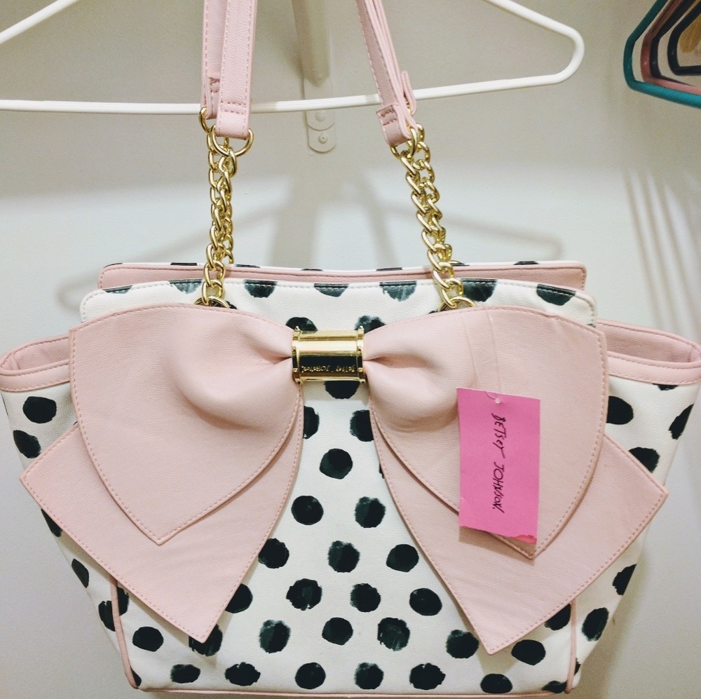 Betsey Johnson polka dot tote