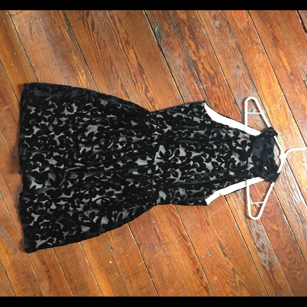Black halter cocktail dress