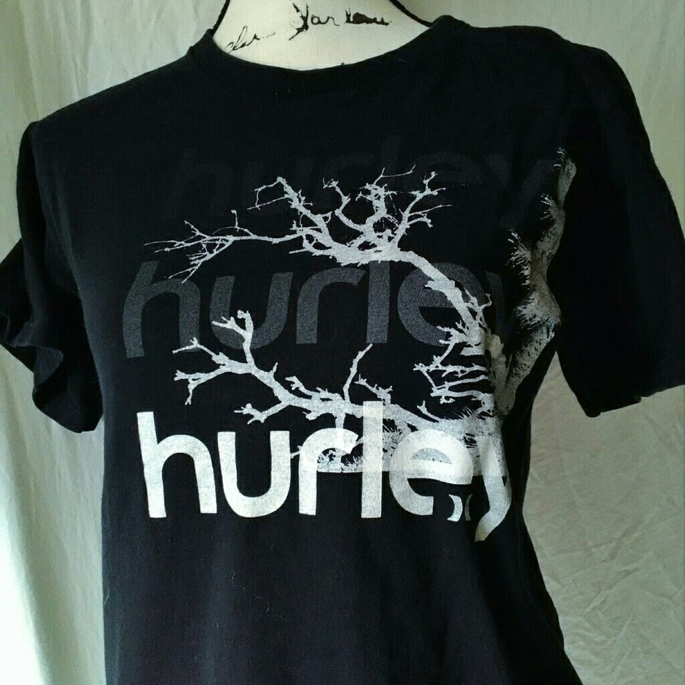 Hurley Tree Graphic Tee Black & White Small