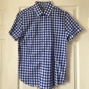 🎉HP Express blue & white short sleeve button down