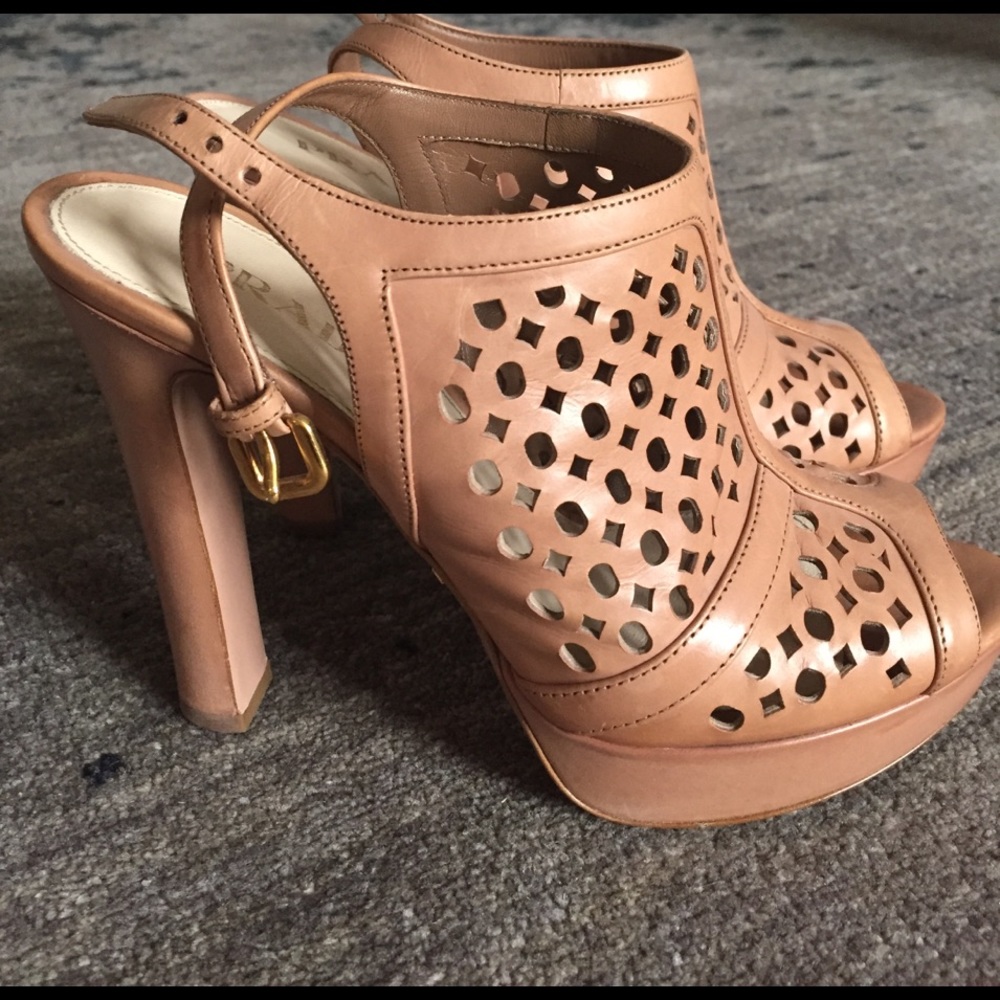Prada pink platform cage sandals