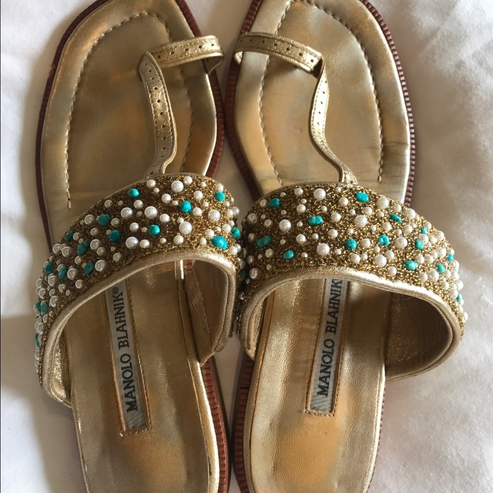 Manolo Blahnik jeweled sandals
