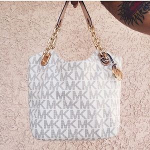 Michael Kors Signature Lily Medium Tote Vanilla