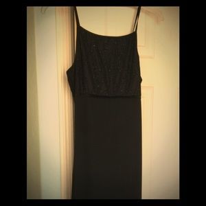 Long strapless evening gown