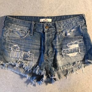 High waisted denim shorts
