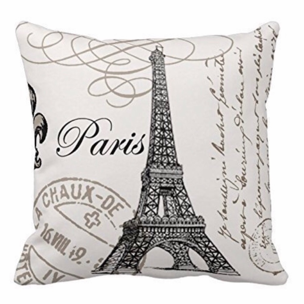 20x20 Paris Design White & Black Pillow Cover NEW