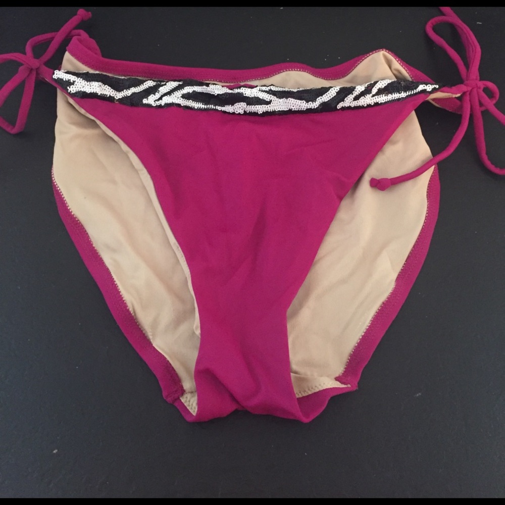 Victoria's Secret Magenta & Zebra Sequence Bikini