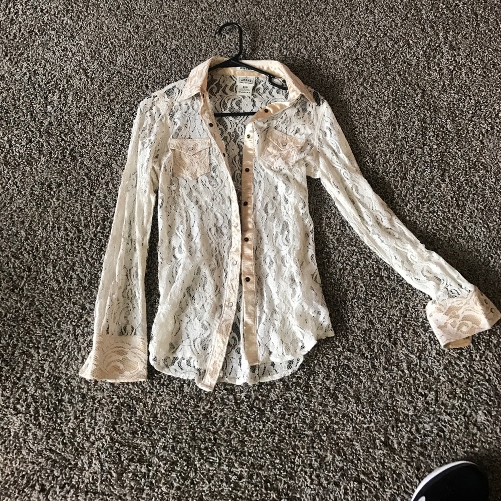 Lace snap shirt