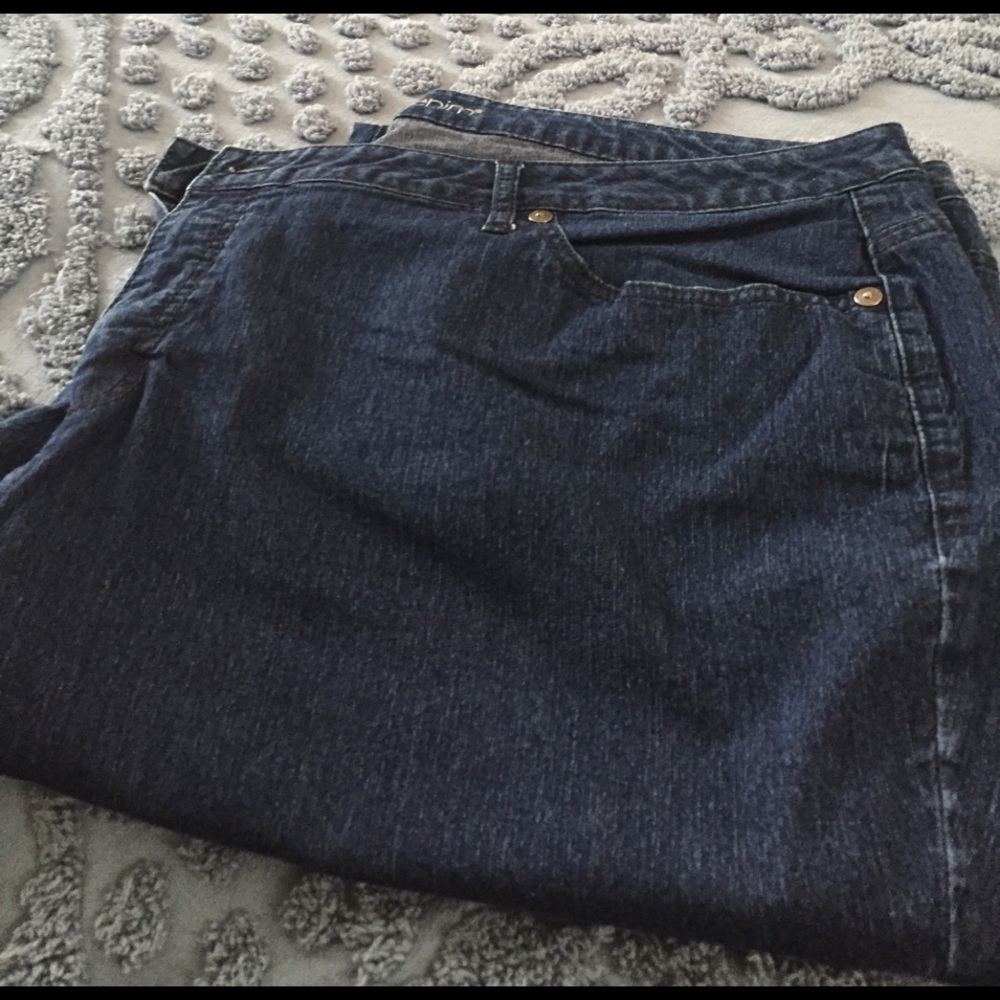 Avenue petite dark denim jeans