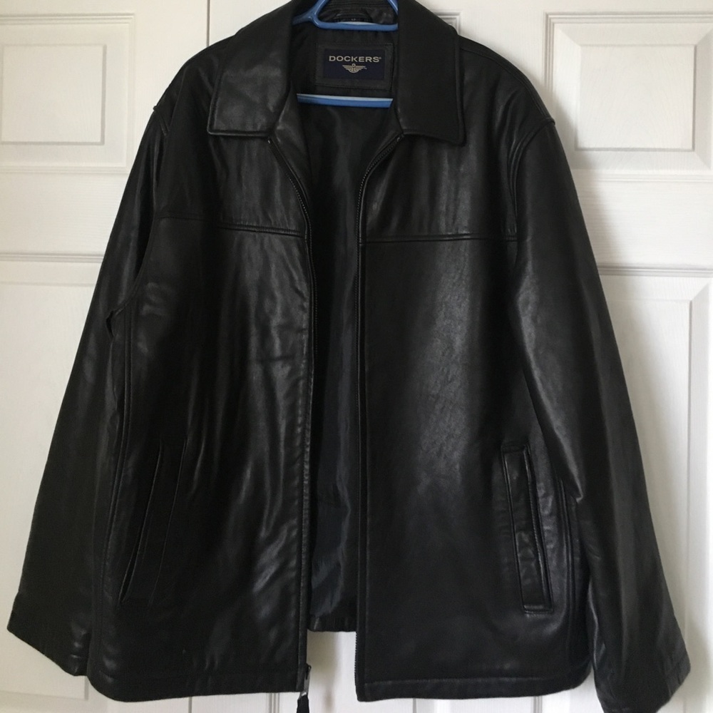 Black leather jacket