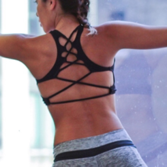 Lattice Back BRA Bralette YOGA Top Sports Movement - Picture 3 of 4