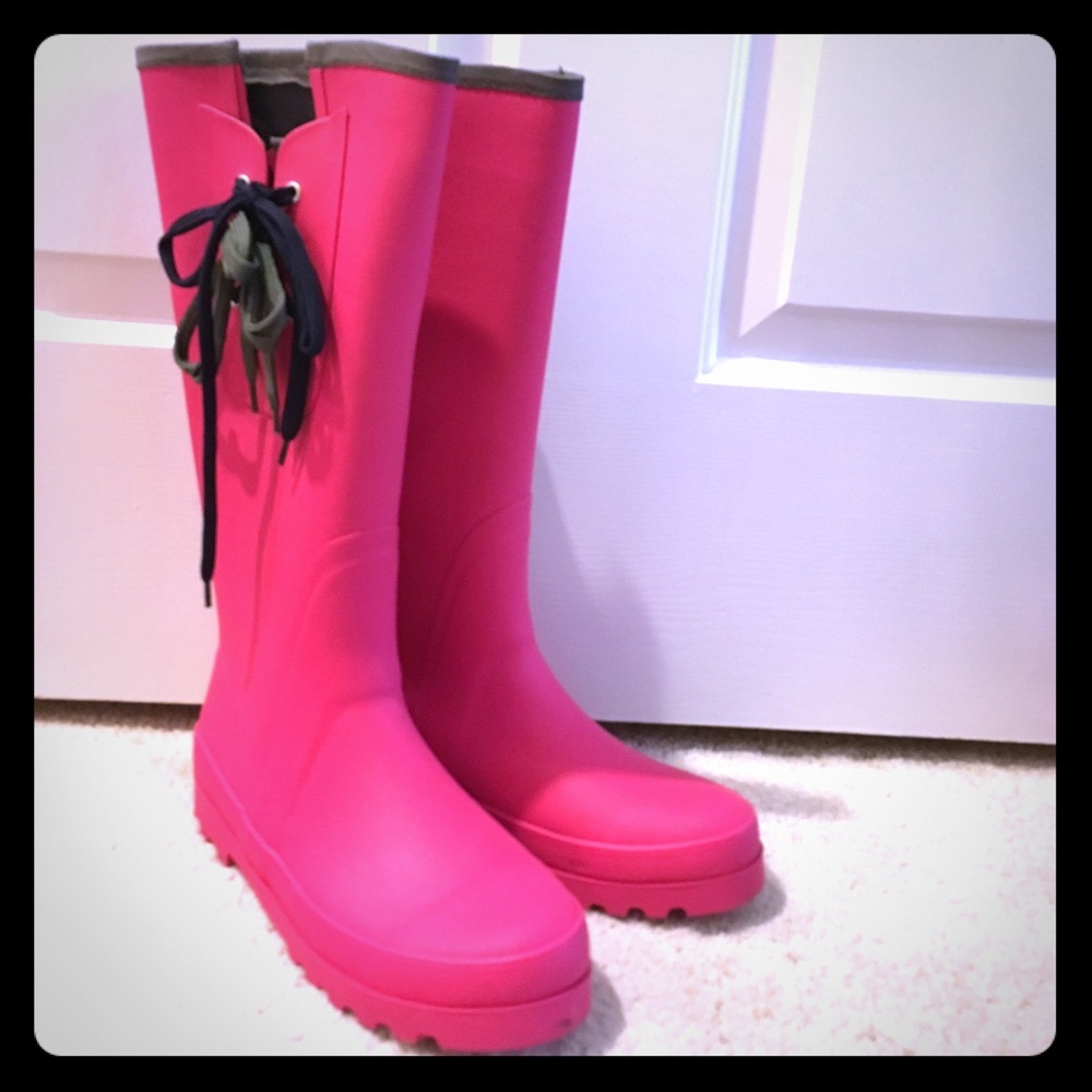 J. Crew wellies with laces rain boots