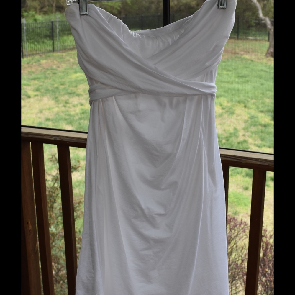 Velvet brand white strapless casual dress