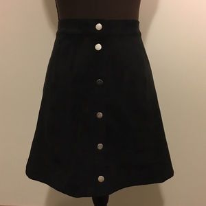 Velvet high waisted skater skirt