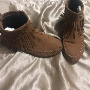 Fringe western booties