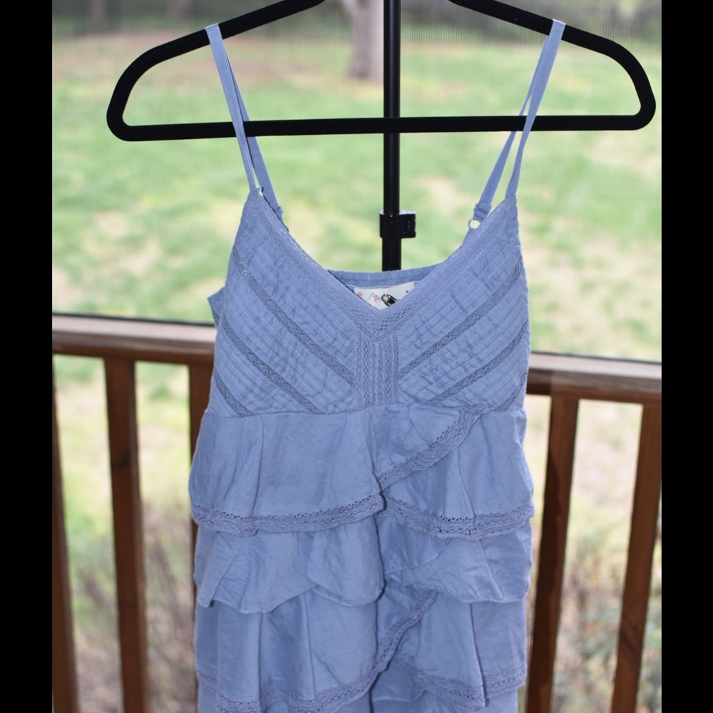 Anthropologie ruffle and lace tank
