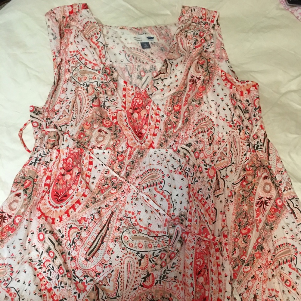 Maternity tie belt maxi dress